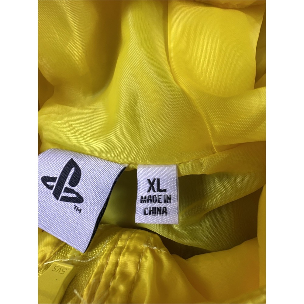 PlayStation 1/4 Zip Windbreaker Cropped Hooded Black & Yellow Women's SZ XL - Picture 4 of 9